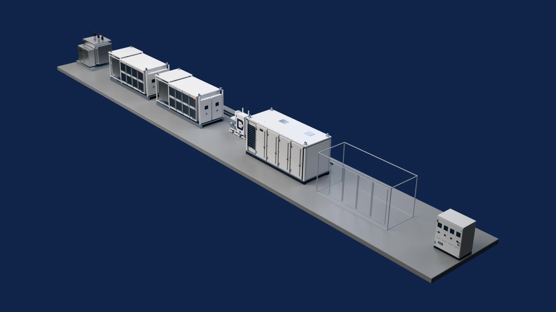 Rotating rendering of one Battalion medium-voltage UPS block